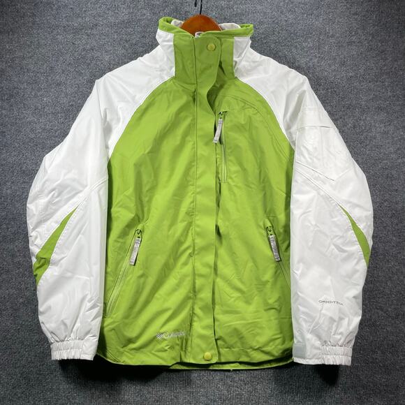 Columbia Core Interchange Jacket Women's Small Green/White Omni-Tech Outdoors - Picture 1 of 8